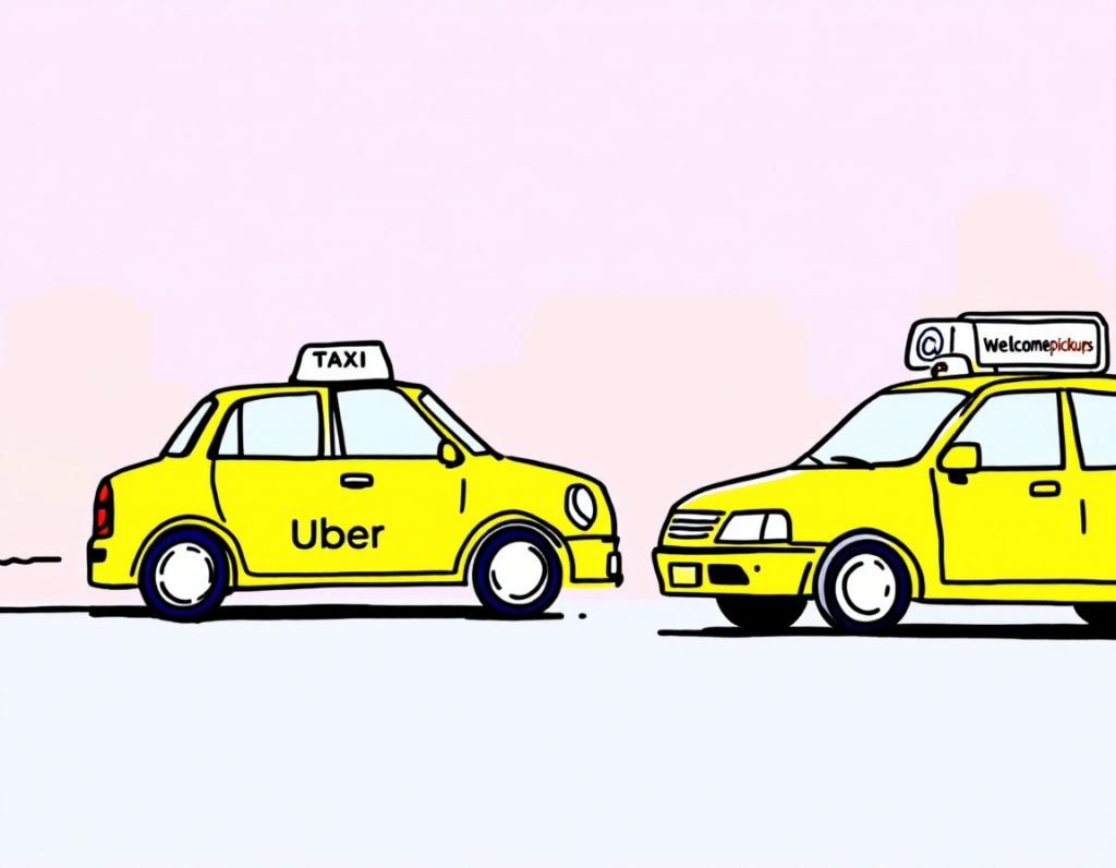 Uber 和 Welcome Pickups 的预订流程完全相似