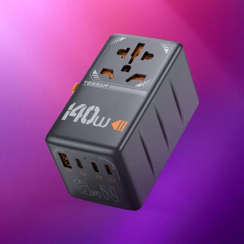Stay Charged Globally with the Tessan 140W Travel Adapter